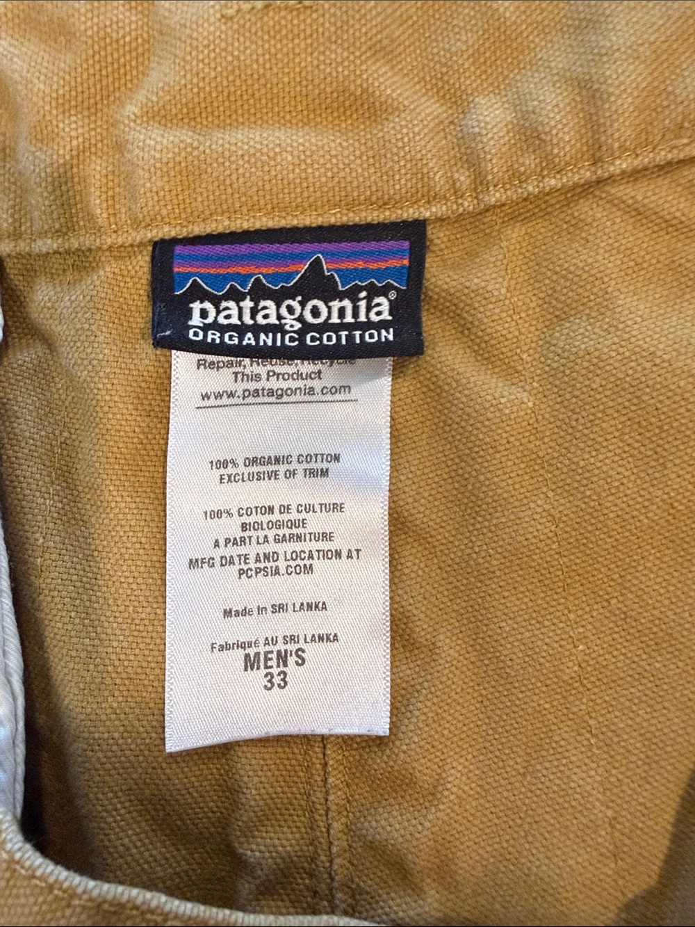 Patagonia Men's vintage Stand up shorts - mustard size 33 - Picture 5 of 8
